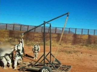 National Guard soldiers testing out another weed catapult in 2011 (Image: US Customs and Border Protection)